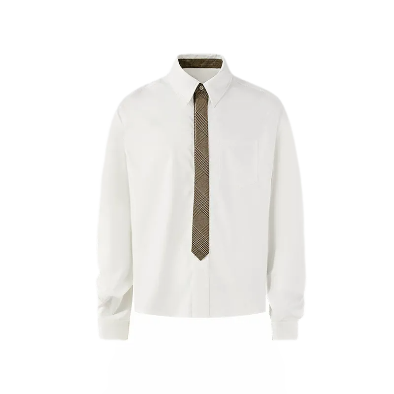Plaid Tie-Front Long-Sleeve Shirt