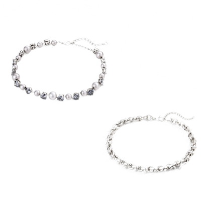 Vintage Bowknot &amp; Zircon Layered Choker