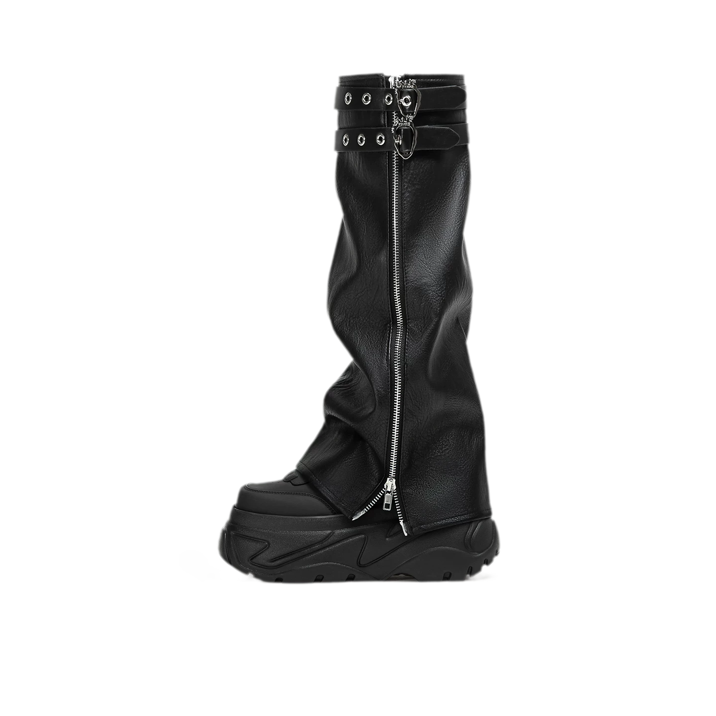 Square-Toe Thick Sole Shoes