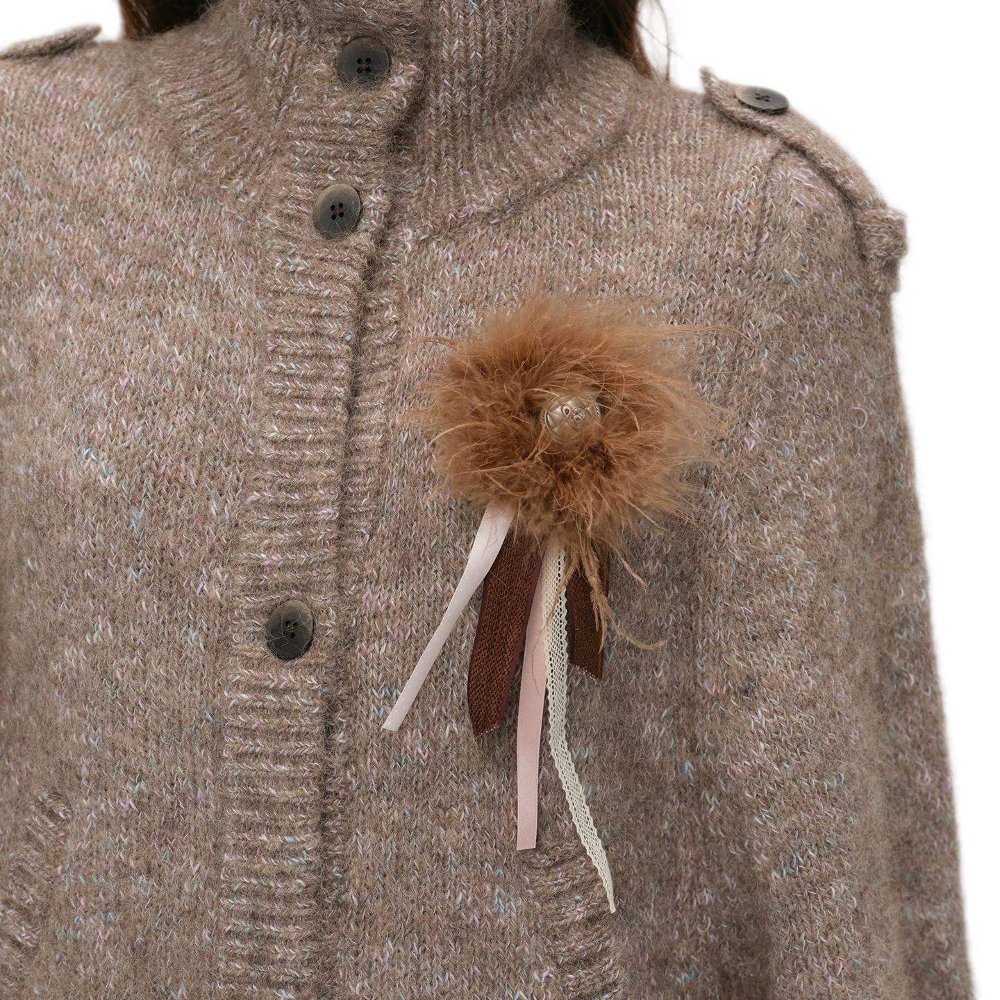 Waffle Knit Toggle Collar Cardigan