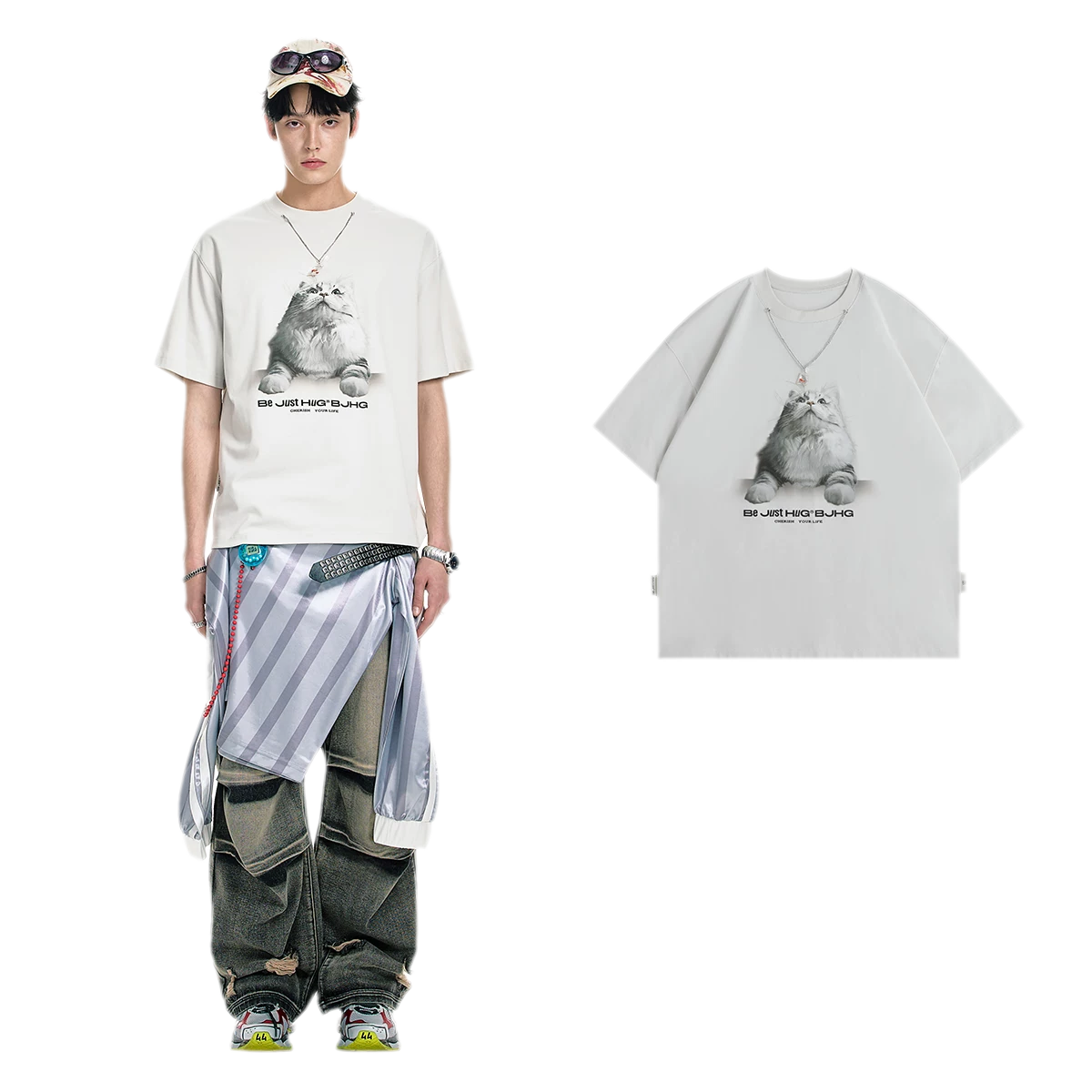 Tactile Graphic Loose T-Shirt
