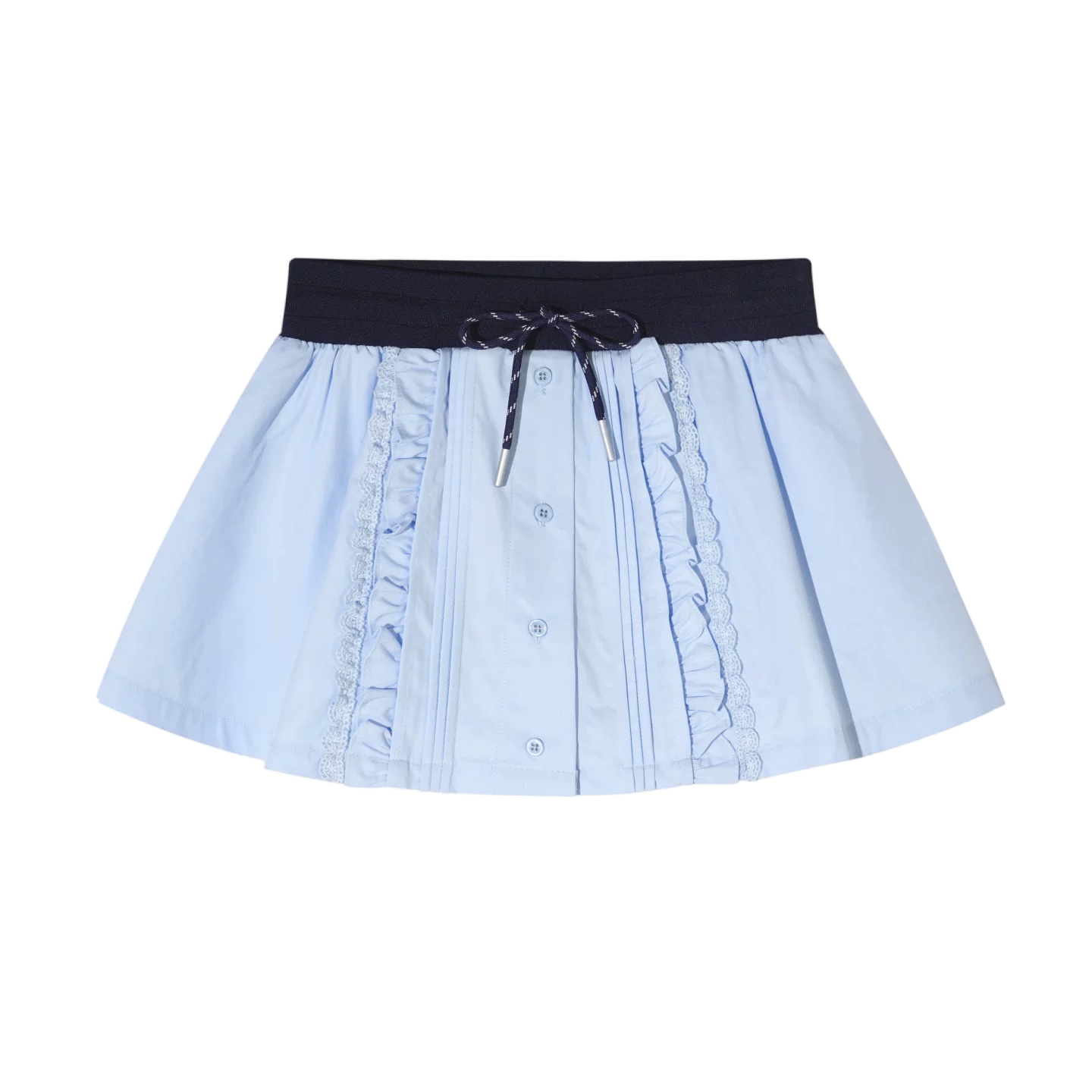 Pleated Drawstring A-line Short Skirt