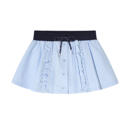 Pleated Drawstring A-line Short Skirt
