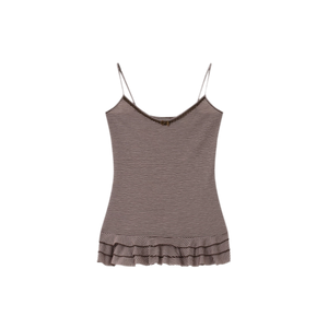 Pink and Coffee Striped Cami / S