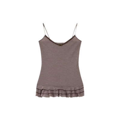 Pink and Coffee Striped Cami / S