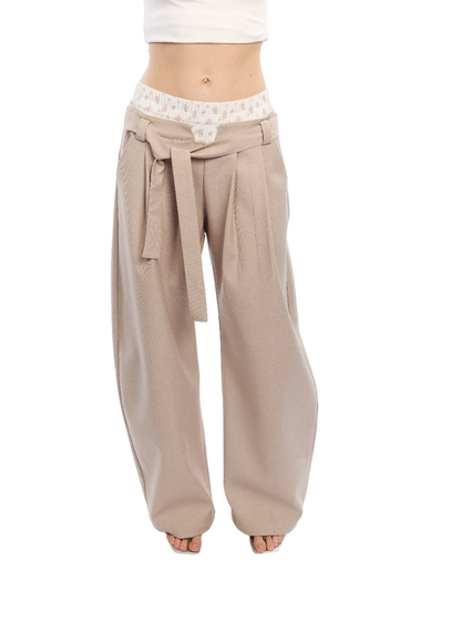 Floral Print Loose Wide Leg Pants