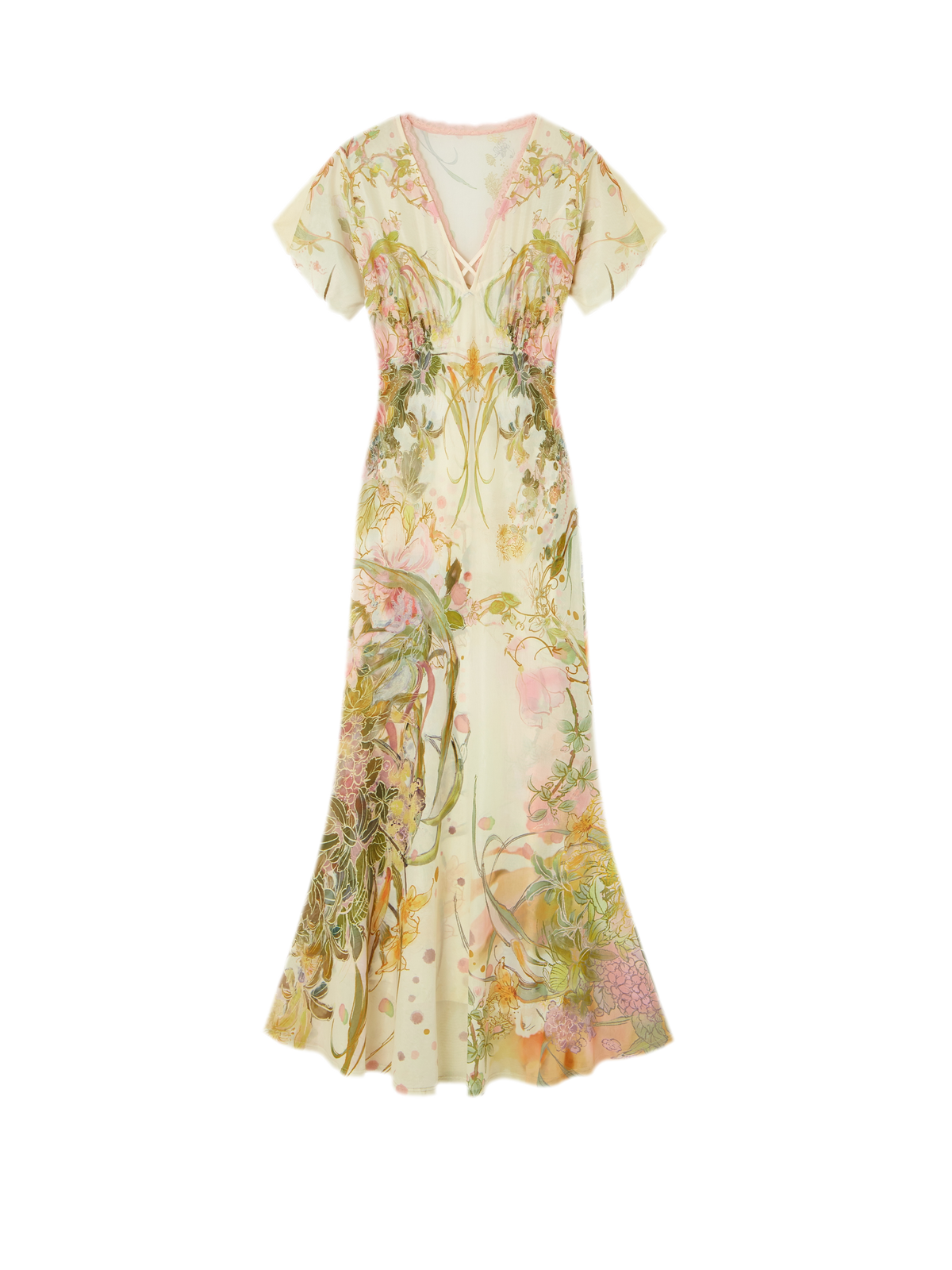 Aquarell-Blumen-Fischschwanzkleid