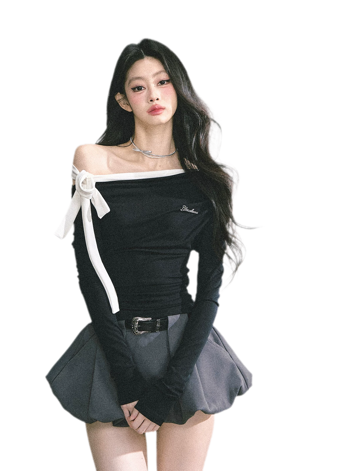 Asymmetrisches gerafftes Crop-T-Shirt
