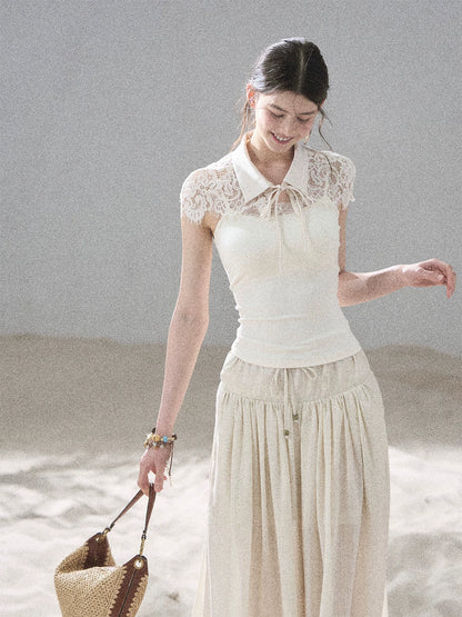 "Moonlight Rose Poem" Lace Puff Dress