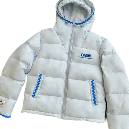 Shell Embroidered Hooded Down Jacket