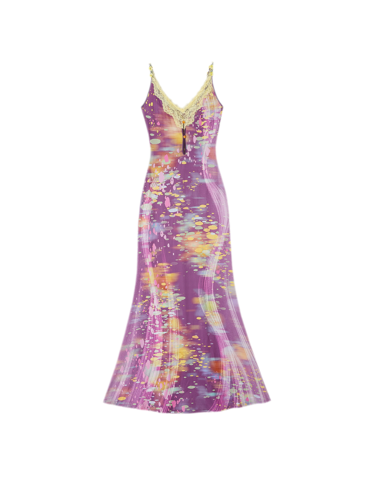 Lace Panel Fishtail Dress