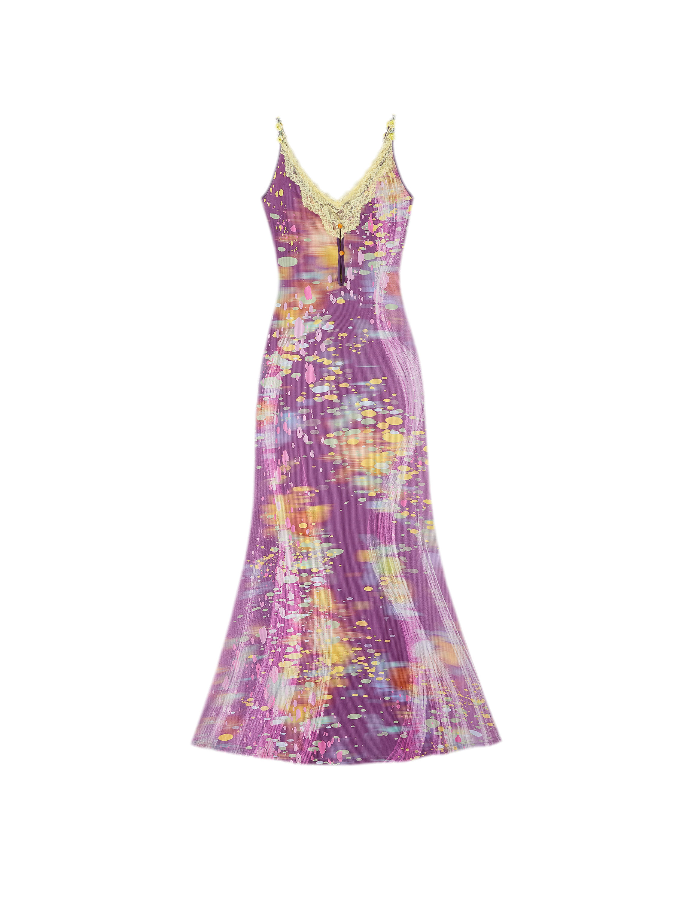 Lace Panel Fishtail Dress