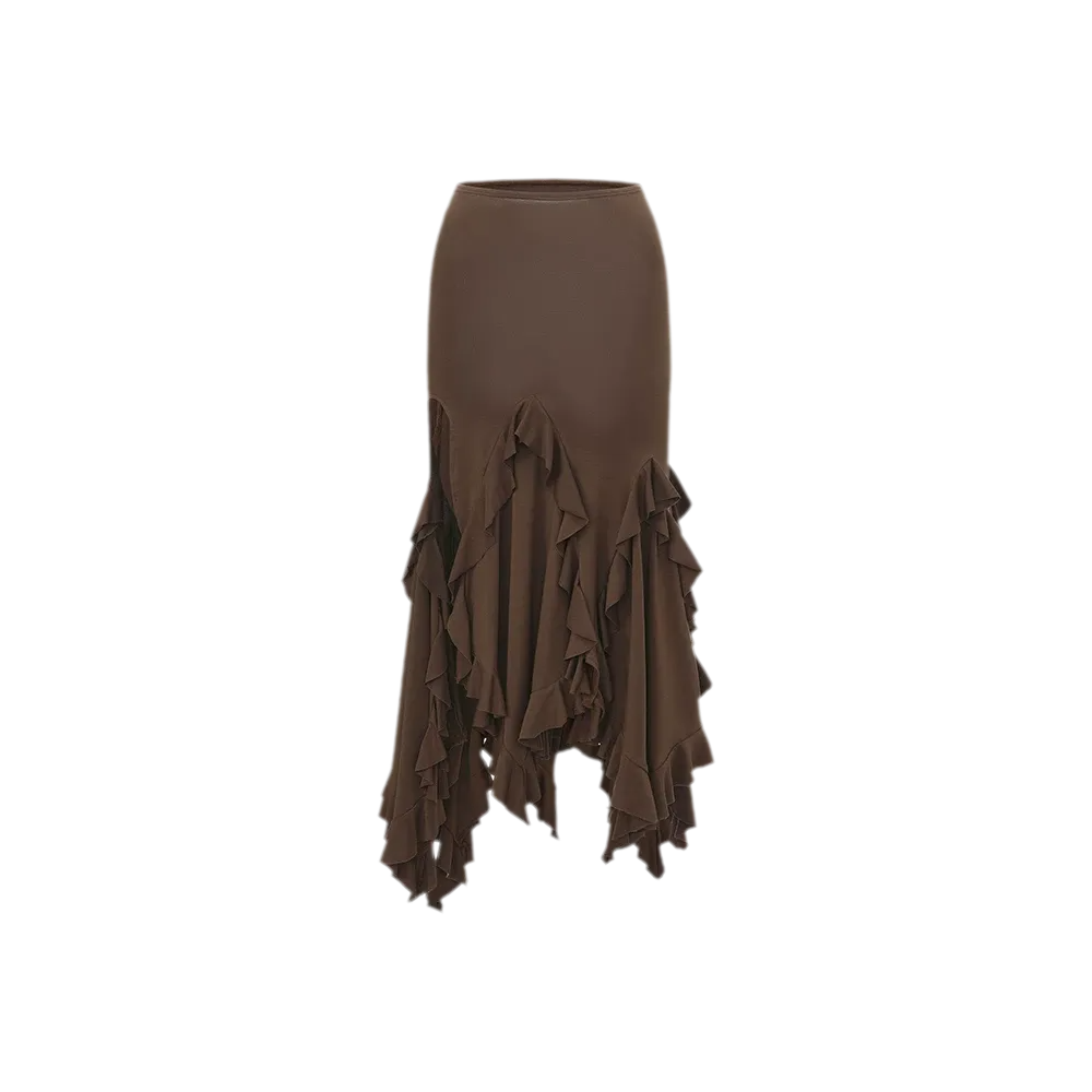 Ruched Ruffle Skirt Set
