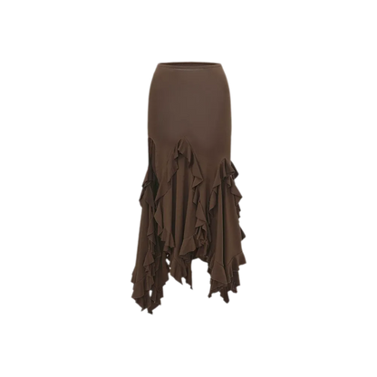 Ruched Ruffle Skirt Set