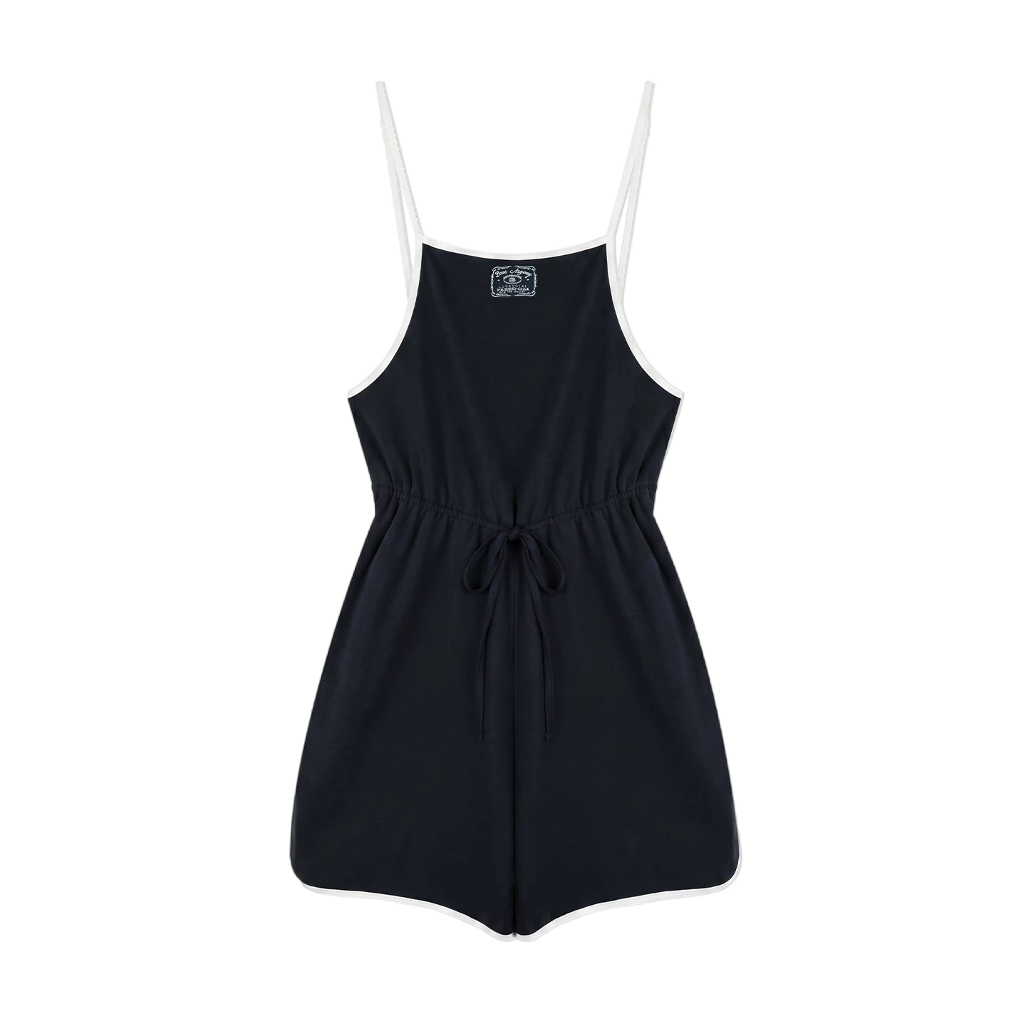 Contrast Piping Drawstring Waist Jumpsuit