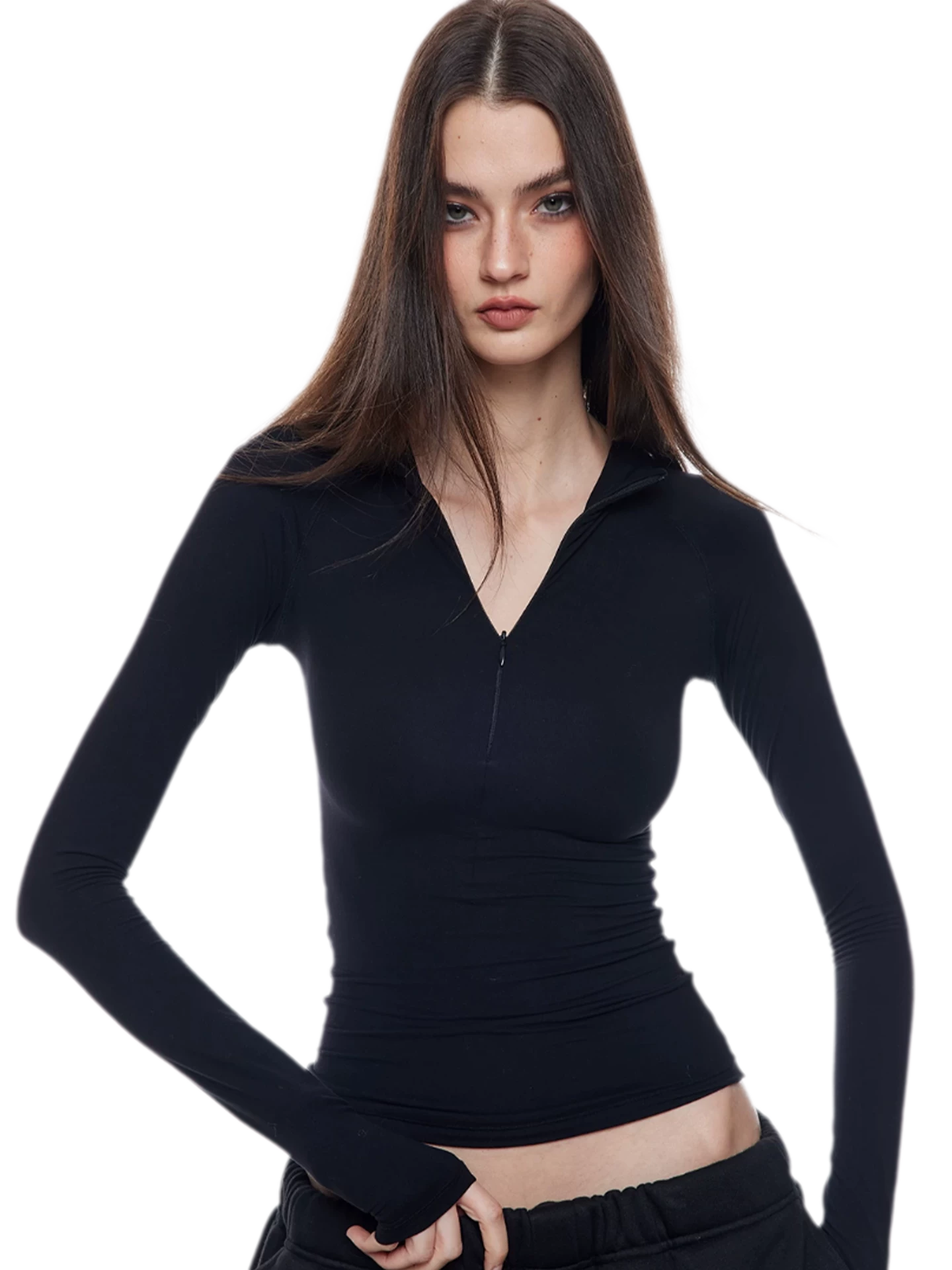 Zip-Front Skin Top