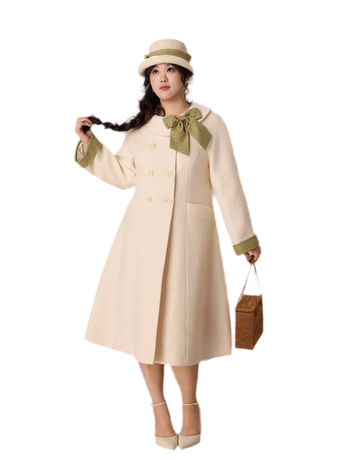 Twill Wool A-Line Coat
