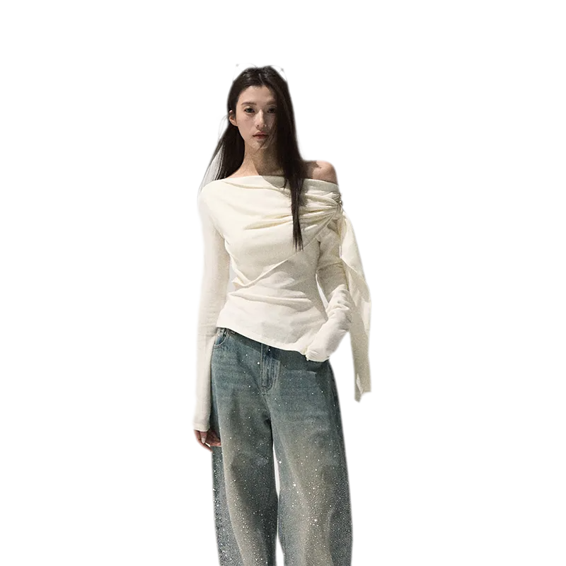 Draped Wrap Knit Top