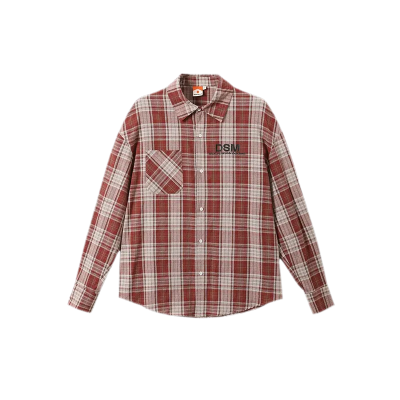 Contrast Plaid Oversized Shirt
