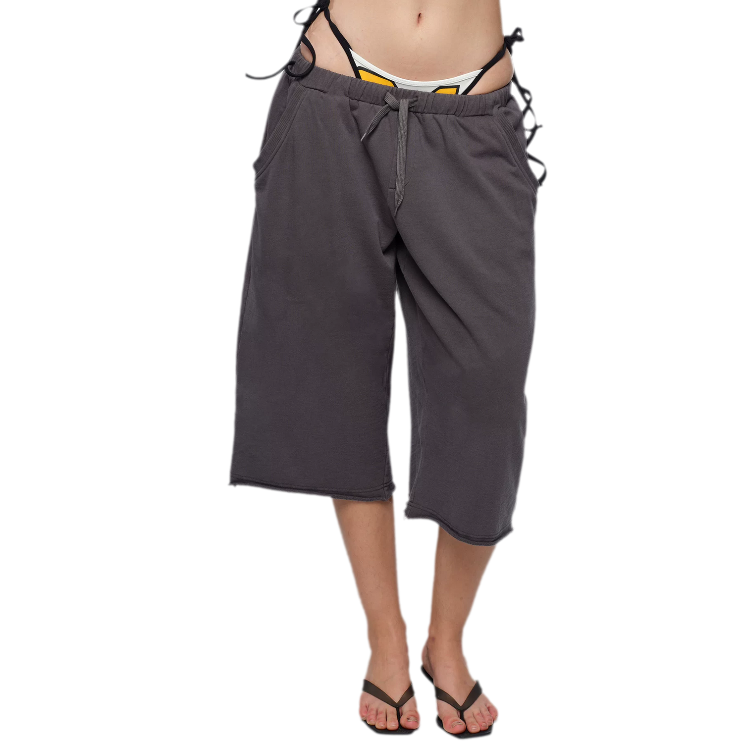 Wide-Leg Cropped Sweatpants