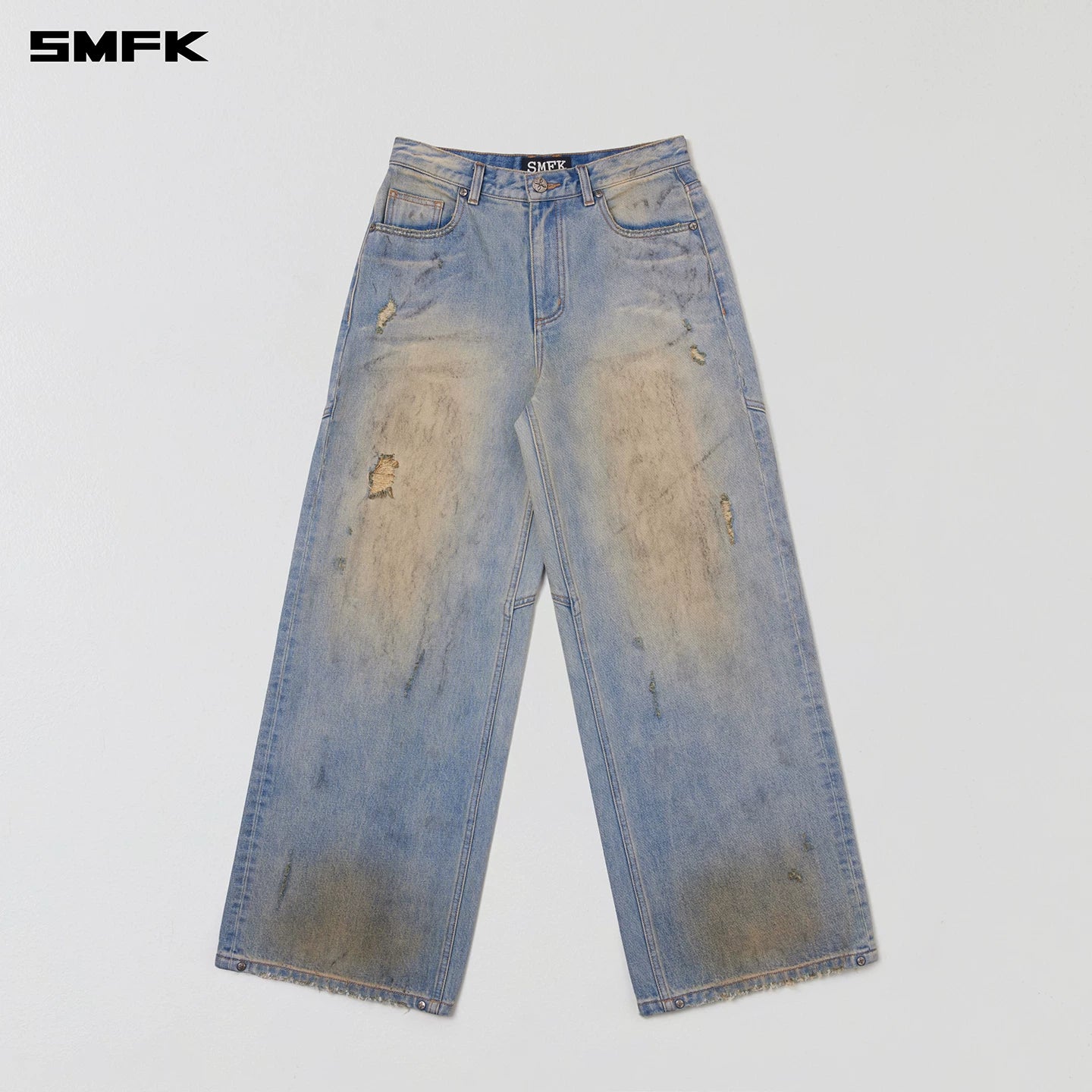 Cross Statue Desert Wide-Leg Jeans
