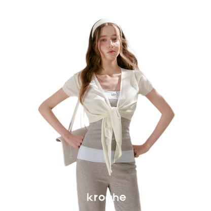 Sportique Cropped Knit Cardigan