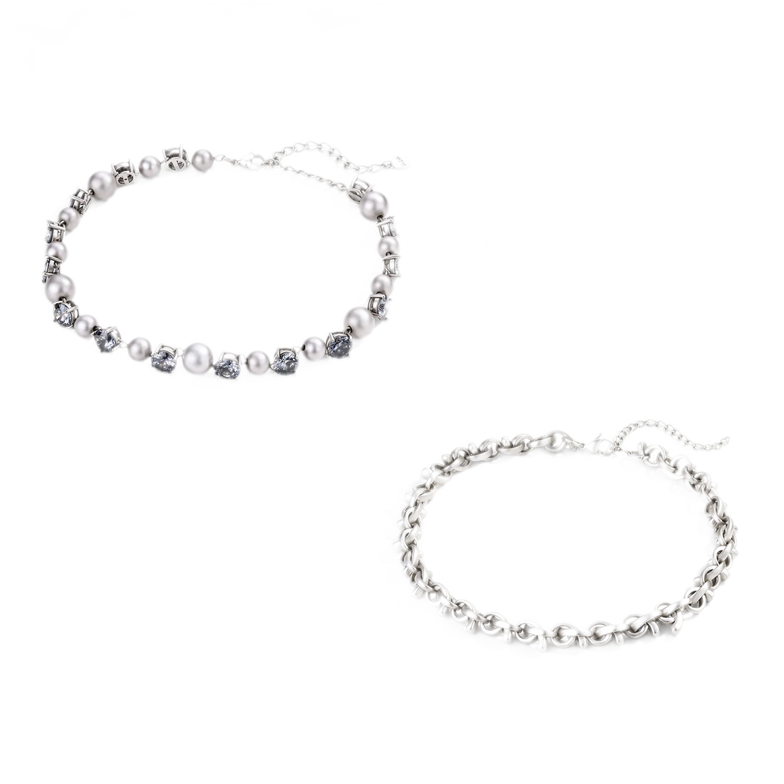 Vintage Bowknot &amp; Zircon Layered Choker