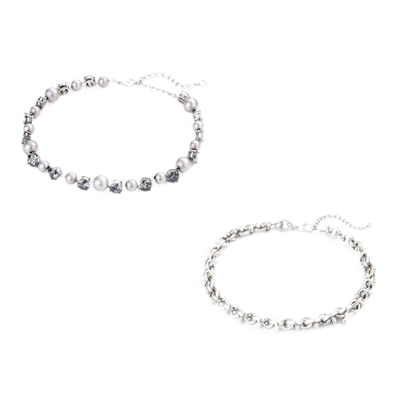 Vintage Bowknot & Zircon Layered Choker