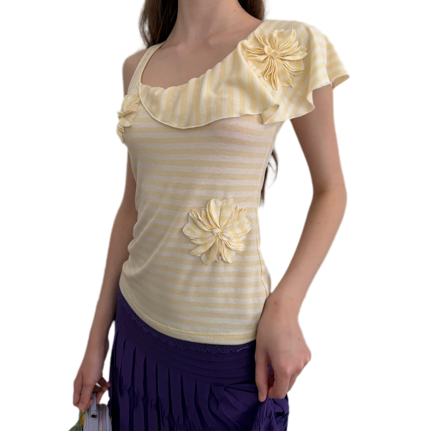 Dimensional Floral Asymmetric Tank Top