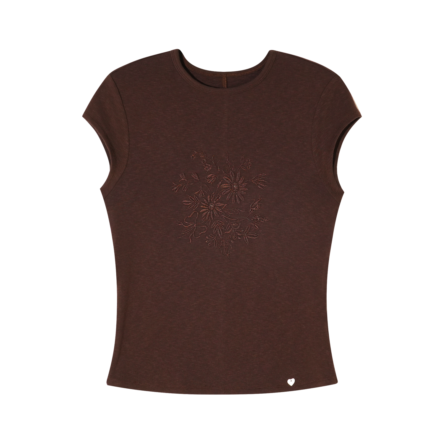 Embroidered Slim Fit Round Neck T-shirt