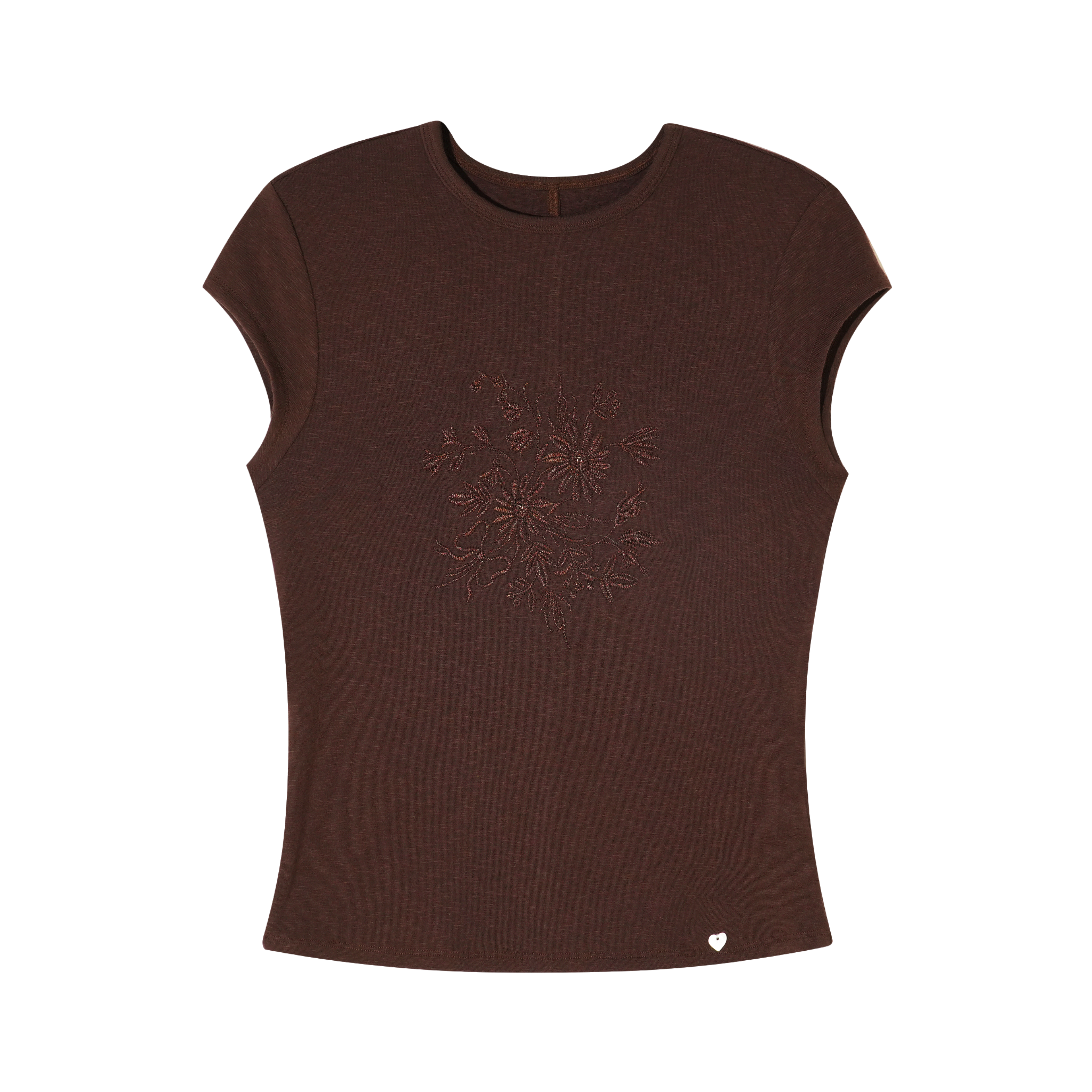 Embroidered Slim Fit Round Neck T-shirt