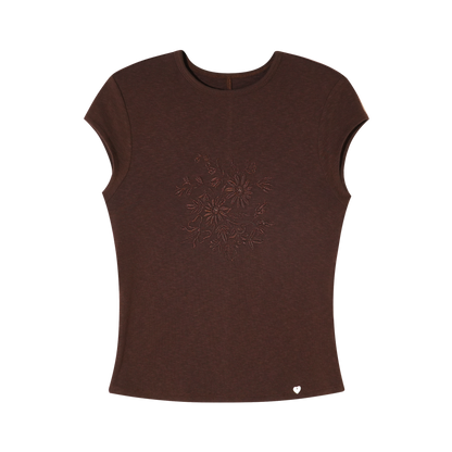 Embroidered Slim Fit Round Neck T-shirt