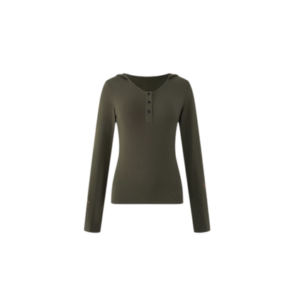 Soft Henley Fitted Knit Top