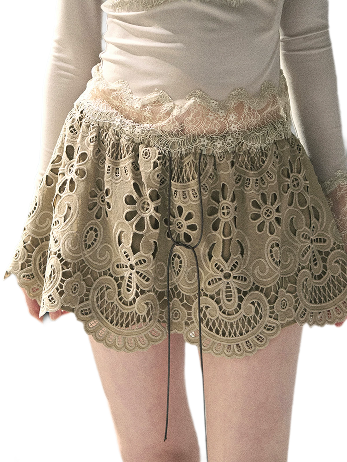 Lace A-Line Mini Skirt