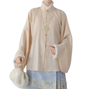 Apricot Stand-Collar Shirt / S