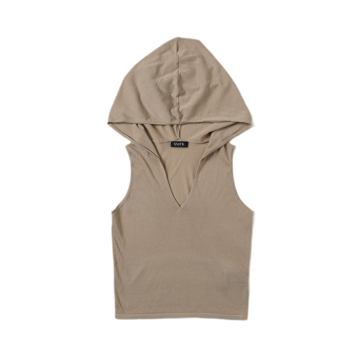 Volledig in model gebreid vest met capuchon