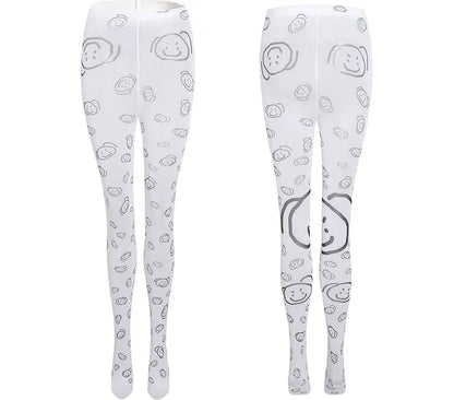 Graphic High-Stretch Footed Tights
