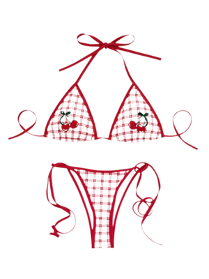 Red Plaid Bra / S