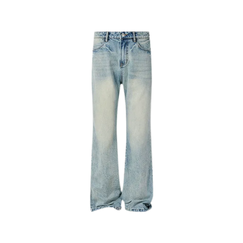 Washed Bootcut Raw-Denim Jeans
