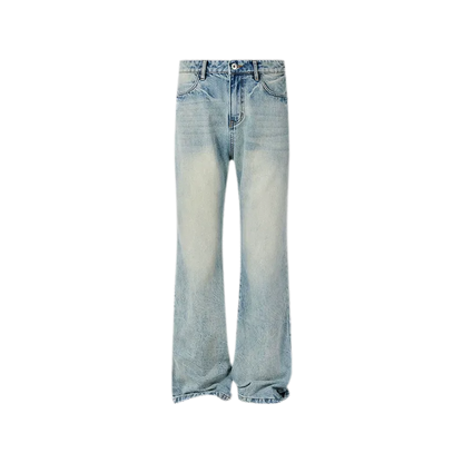 Washed Bootcut Raw-Denim Jeans