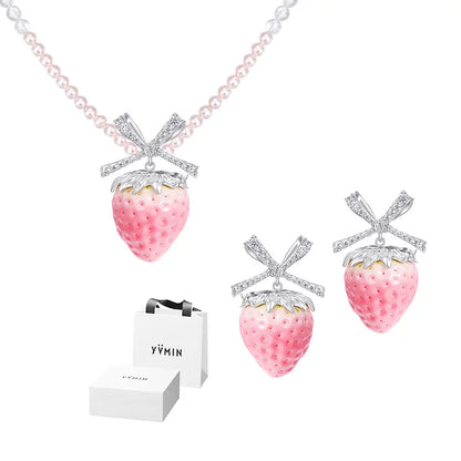 Strawberry Butterfly Statement Earrings