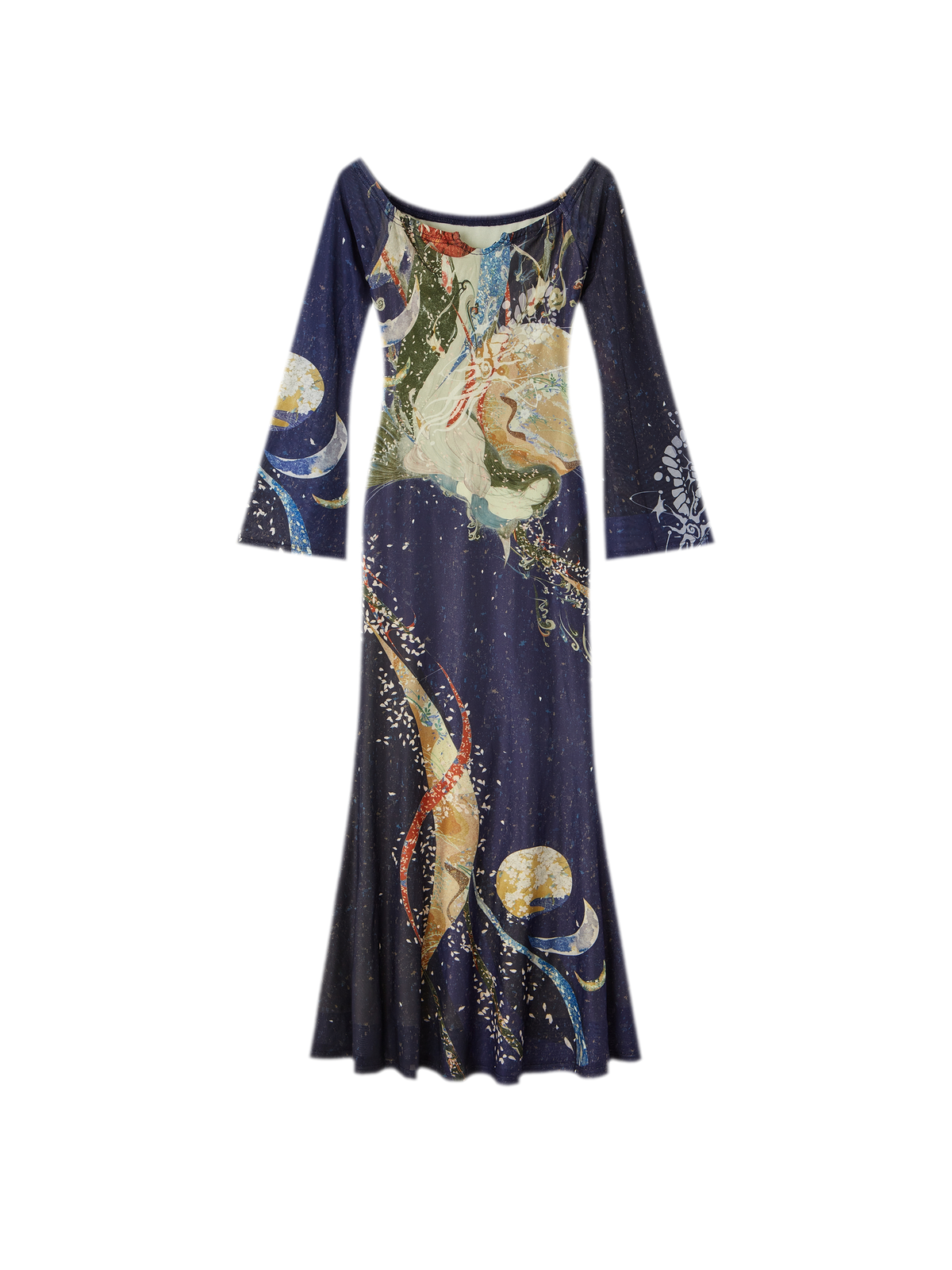 Perlenkrähen-Strickkleid im Meerjungfrauenstil