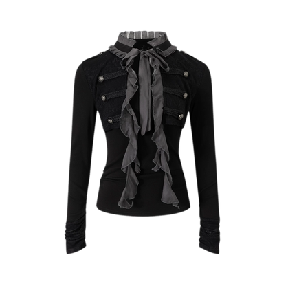 Blouse met getextureerd ruchespaneel
