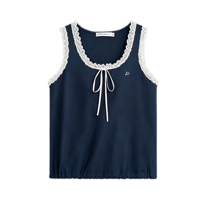 Lace Trim Embroidered Set