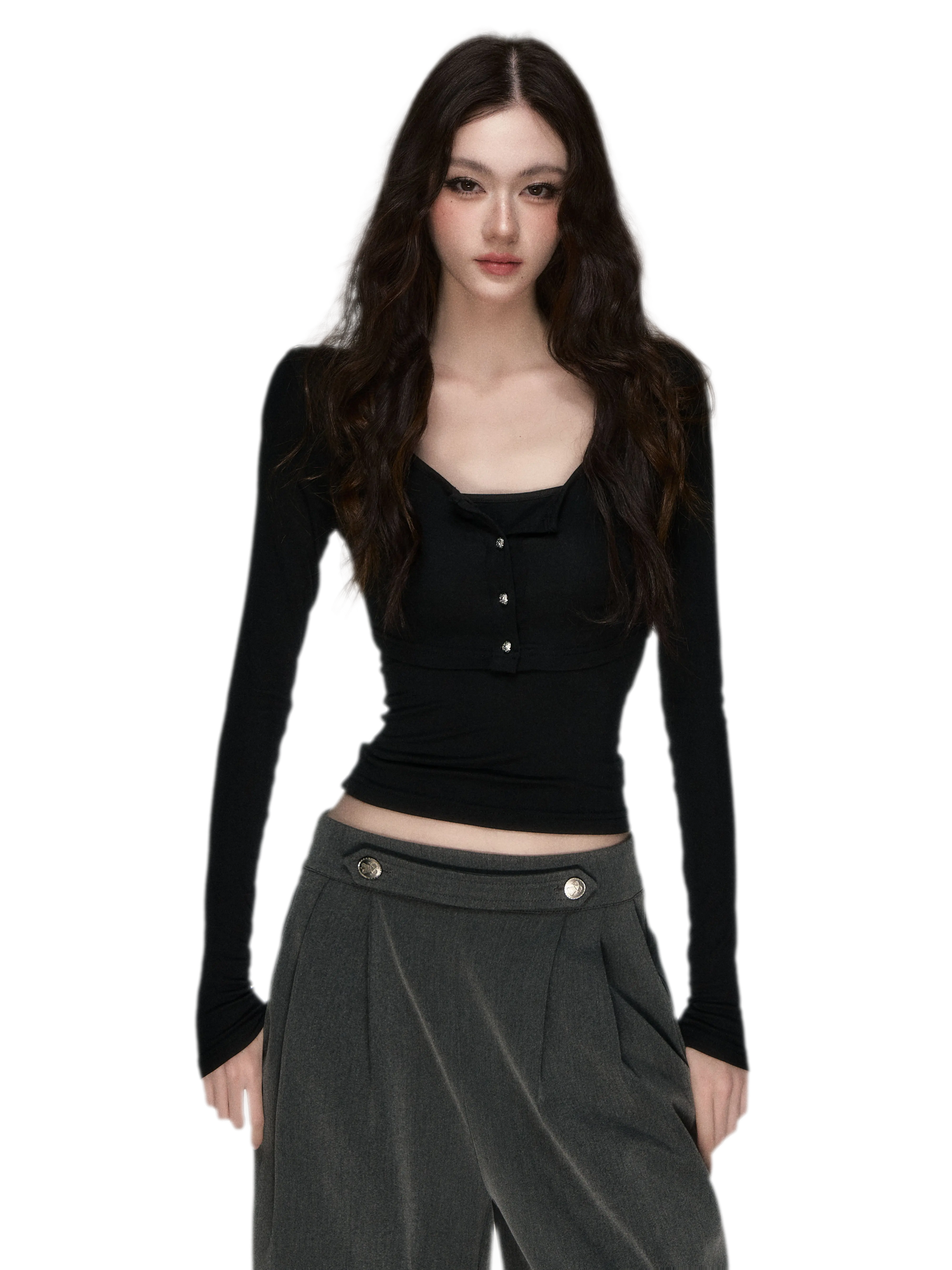 Soft Fitted Layered Top Set
