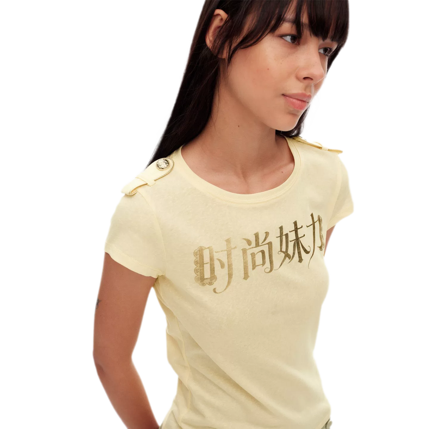 Gold Graphic Fitted T-Shirt