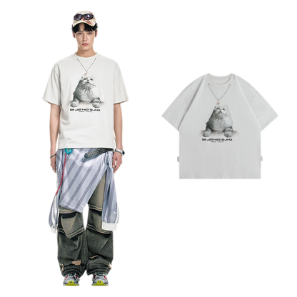 Tactile Graphic Loose T-Shirt