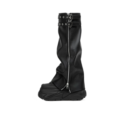 Square-Toe Thick Sole Shoes