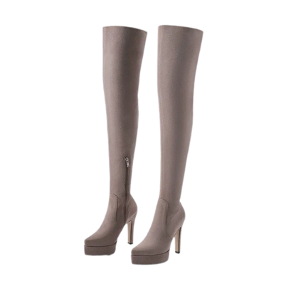 Suede Slouchy Over-Knee Boots