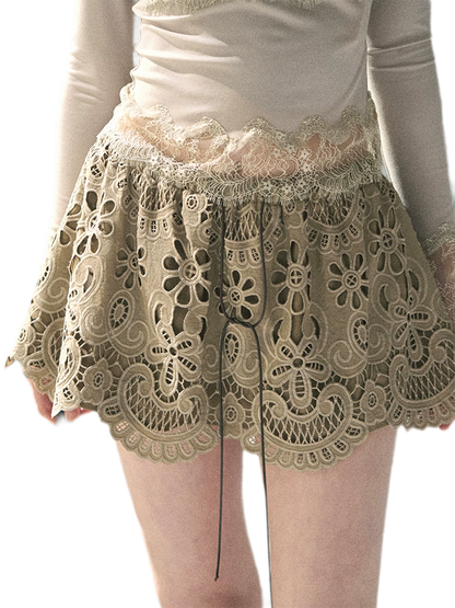Lace A-Line Mini Skirt